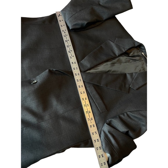 Hickey Freeman Blazer Mens 46L Long Gray Wool Suit Jacket USA Sports Vintage - Picture 8 of 9